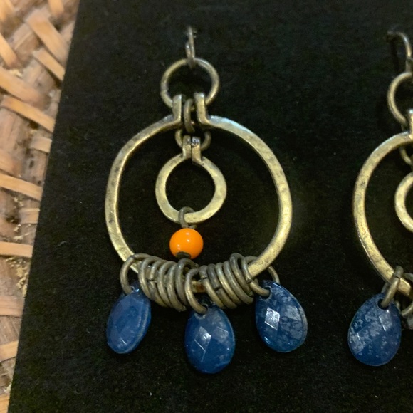 🐝 2 for $10🐝 Hammered Metal Beaded Earrings - Picture 3 of 4